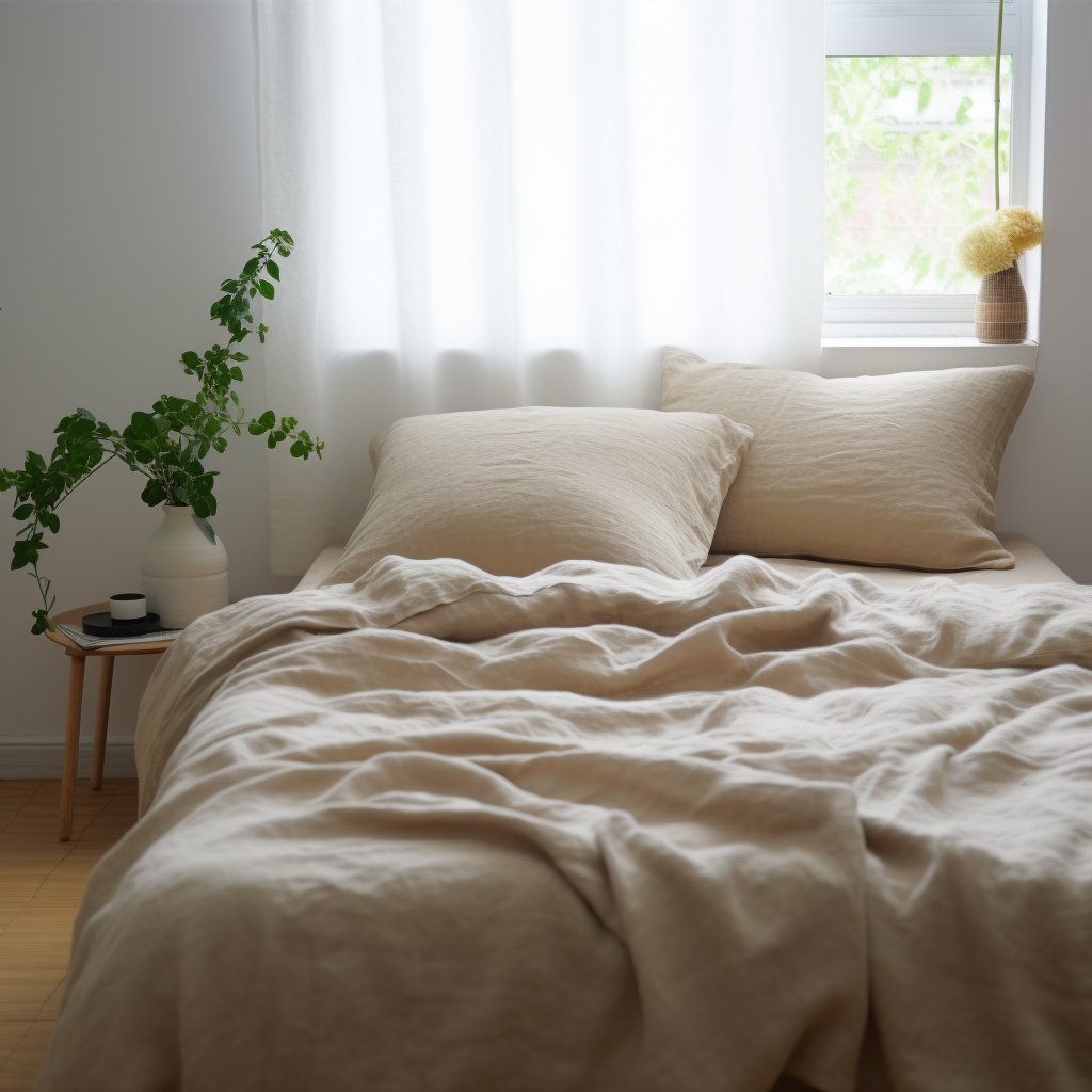 100% French Linen Sheet Set (4 pcs) -- Oatmeal