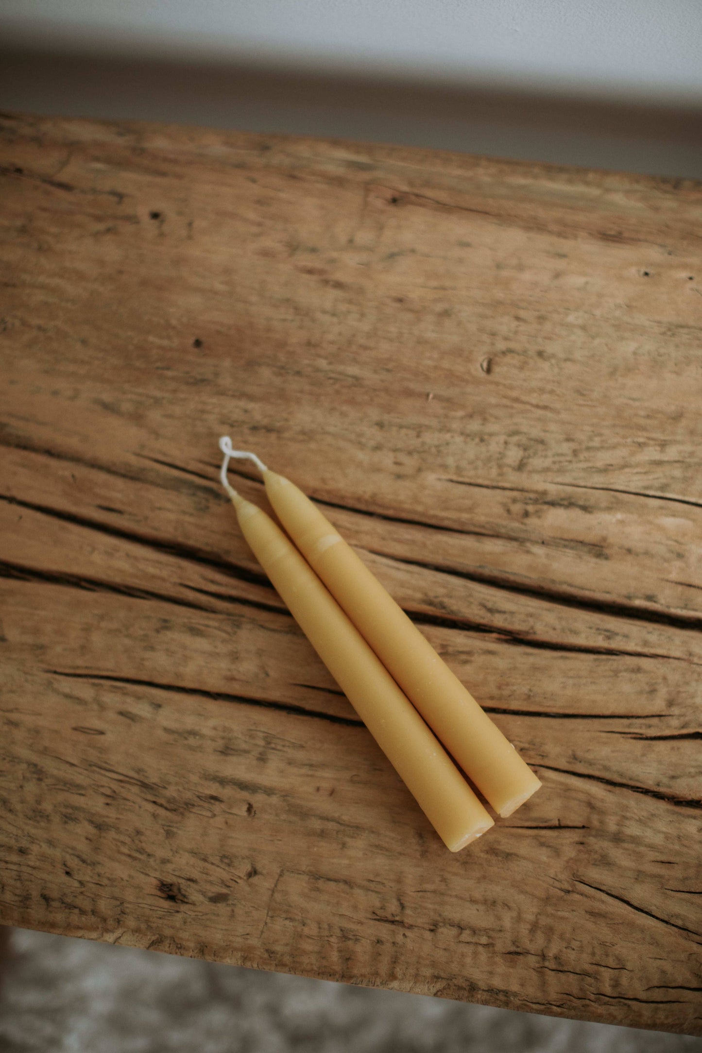 Hand Dipped Beeswax Tapers 10"