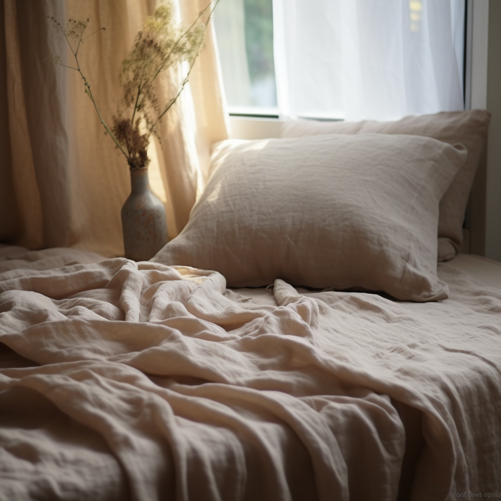 100% French Linen Sheet Set (4 pcs) -- Oatmeal
