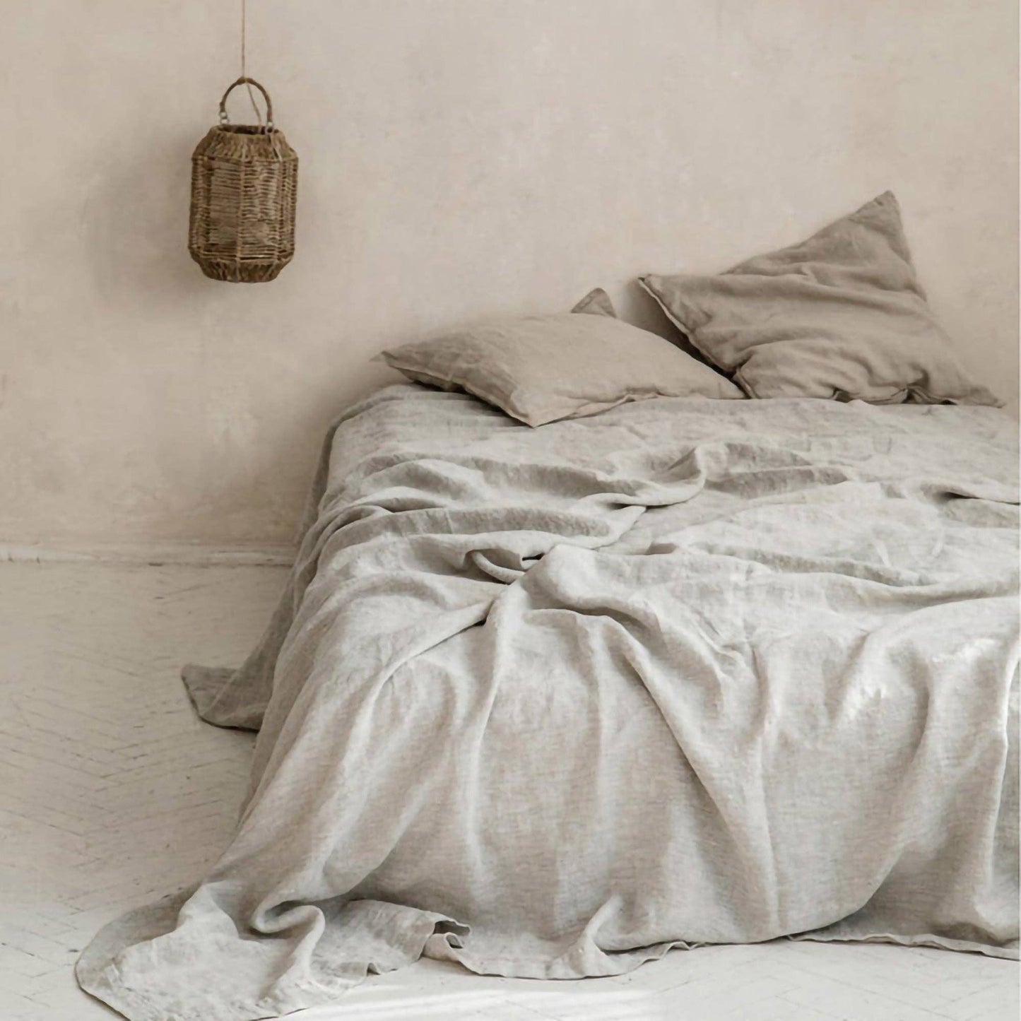 100% French Linen Duvet Cover Set (3PCS) - Oatmeal