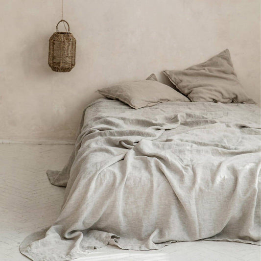 100% French Linen Duvet Cover Set (3PCS) - Oatmeal
