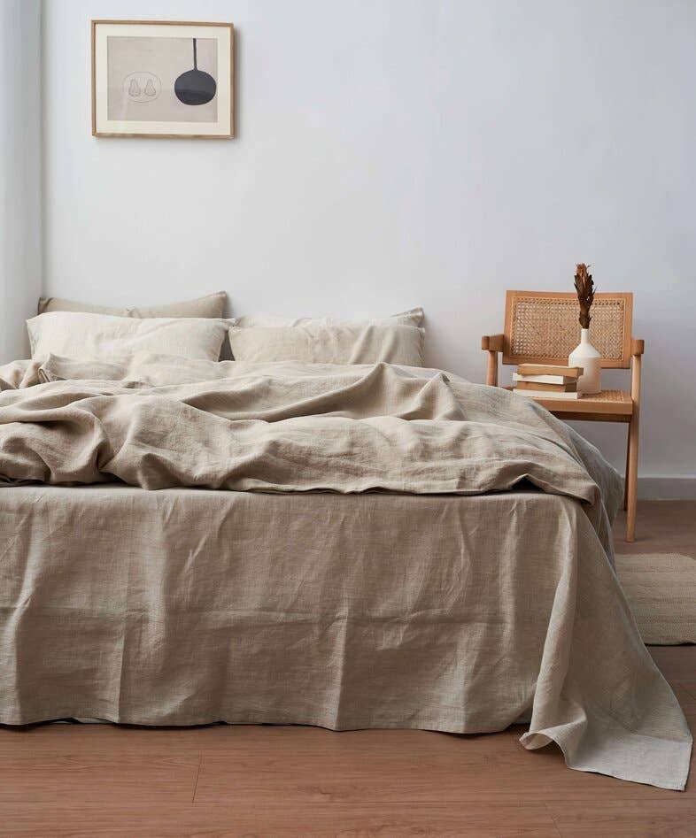100% French Linen Sheet Set (4 pcs) -- Oatmeal